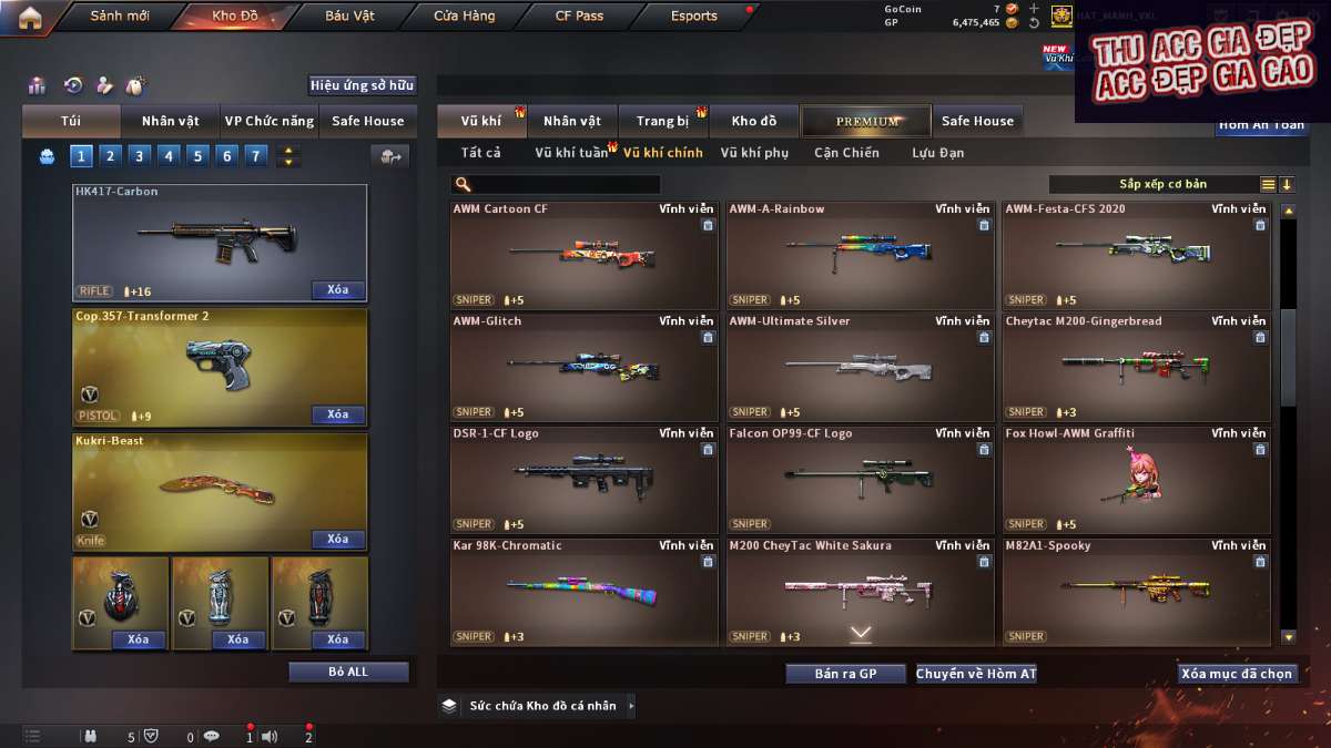 shop acc cf uy tin gia re